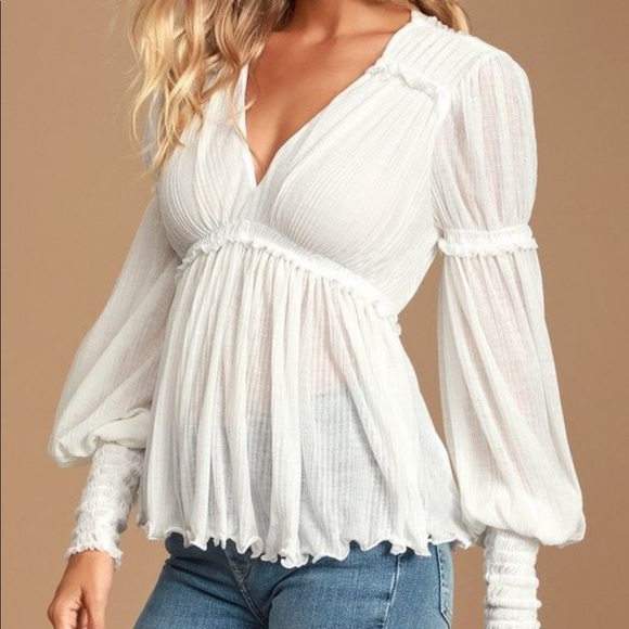 Free People Ivory Shirt - Picture 1 of 7